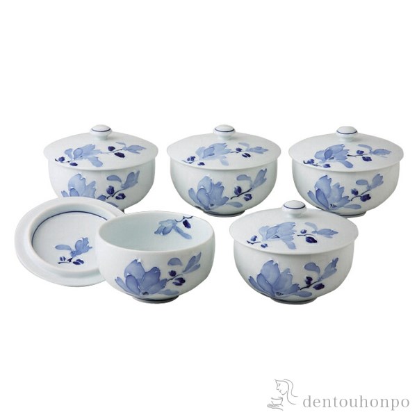 蓋付汲出揃 辻が花 5客セット≪在庫確認後、10~14営業日程で出荷≫ ( 茶器セット 急須 湯呑み 日本茶 中国茶 波佐見焼 )