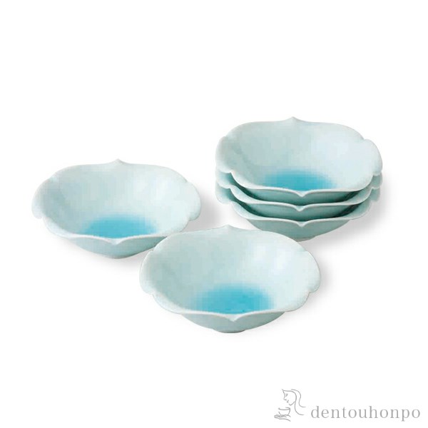 【送料無料】小鉢揃 青磁 5個セット≪在庫確認後、10~14営業日程で出荷≫ ( 和食器セット 小鉢 揃える 食器 和食 波佐見焼 )