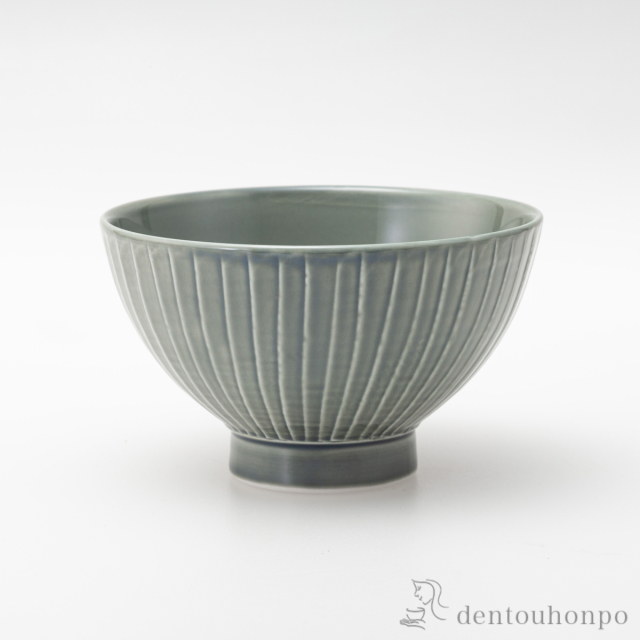【送料無料】彫刻紋〈藍墨〉 茶碗 草林彫 ３個セット≪在庫確認後、10~14営業日程で出荷≫ ( ごはん 白ご飯 お茶碗 飯碗 おすすめ 波佐見焼 )