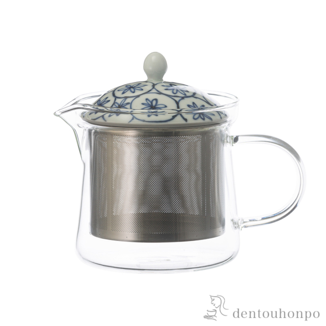 【送料無料】花籠 SSガラスポット 青 小≪在庫確認後、10~14営業日程で出荷≫ ( 紅茶 ハーブティー 日本茶 ティーライフ 人気 波佐見焼 )