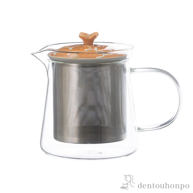 【送料無料】花紋 SSガラスポット 橙 大≪在庫確認後、10~14営業日程で出荷≫ ( 紅茶 ハーブティー 日本茶 ティーライフ 人気 波佐見焼 )