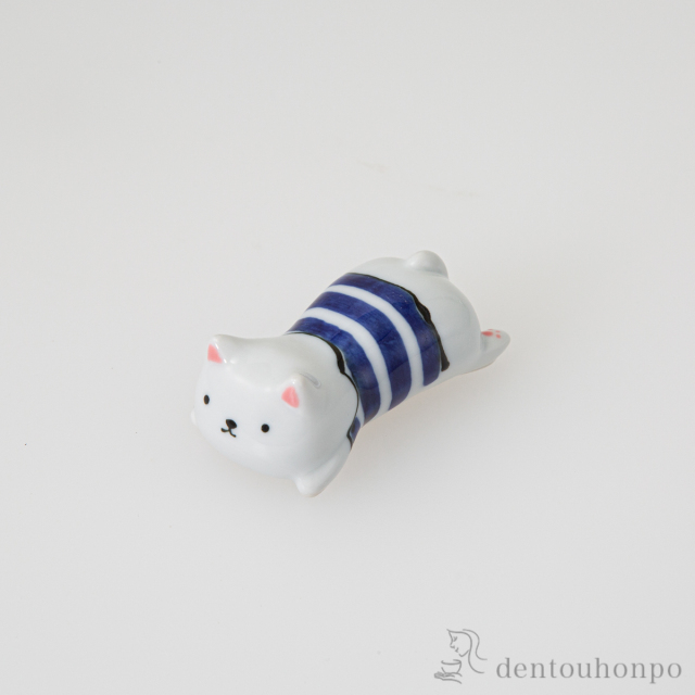 【送料無料】petit レスト CAT 青 ５個セット≪在庫確認後、10~14営業日程で出荷≫ ( 初任給 プレゼント 母の日 ギフトセット 結婚祝い 箸休め はしおき おしゃれ 波佐見焼 )