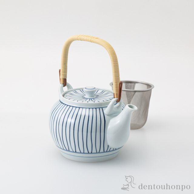 【送料無料】縞十草 MS6号土瓶≪在庫確認後、10~14営業日程で出荷予定≫ ( ポット どびん お茶 土瓶蒸し 和食器 波佐見焼 )