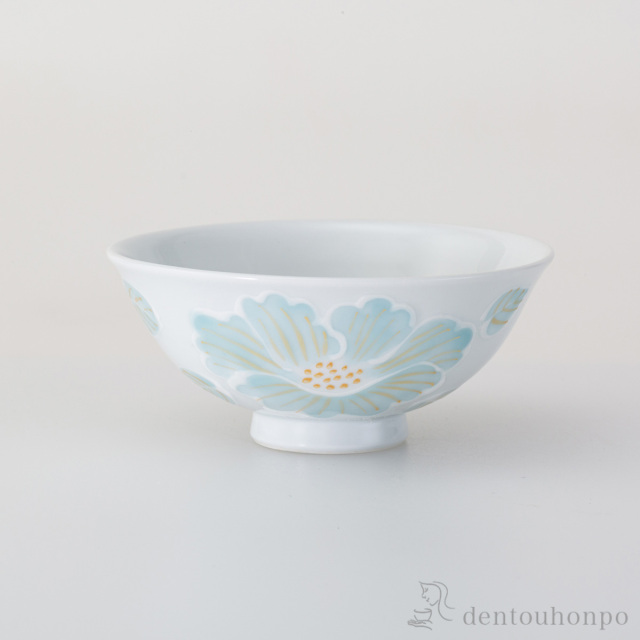 【送料無料】釉花 茶碗 水色≪在庫確認後、10~14営業日程で出荷≫ ( ごはん 白ご飯 お茶碗 飯碗 おすすめ 波佐見焼 )