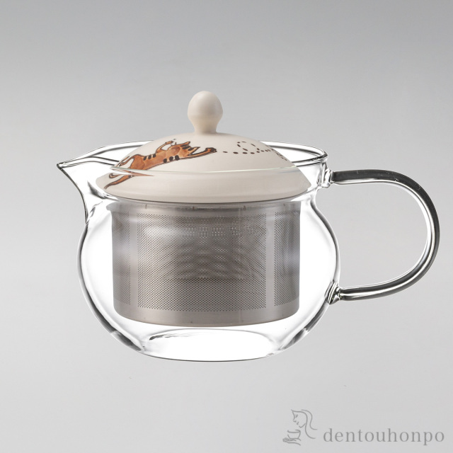 【送料無料】neko ガラスポット 茶≪在庫確認後、7営業日程で出荷≫ ( 紅茶 猫 日本茶 ネコ 猫モチーフ 波佐見焼 )