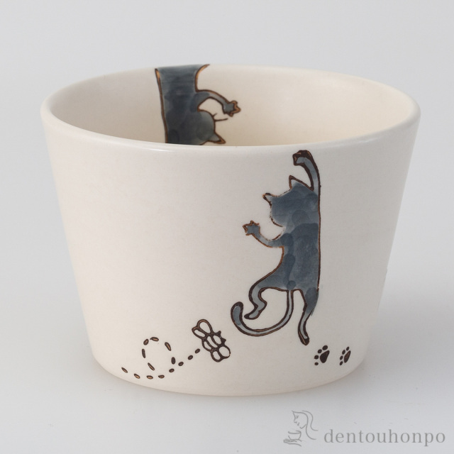 neko カップ 灰 3個セット≪在庫確認後、7営業日程で出荷≫ ( 猫 ネコ 猫モチーフ フリーカップ グラス 波佐見焼 )