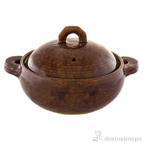 【送料無料】多用土鍋 アメ （2~3人用） レシピ・陶製すのこ（蒸し鍋）・トング≪約1年で出荷予定≫ ( 長谷園 手作り 炊飯 ごはん おかゆ おすすめ 伊賀焼 )