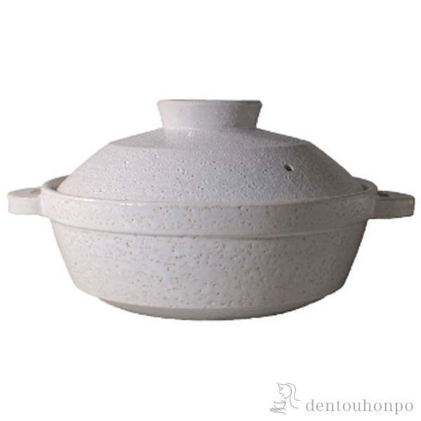 【送料無料】ヘルシー蒸し鍋 IH対応 白釉 小（2~4人用） レシピ・陶製すのこ（蒸し鍋用）・トング付≪在庫確認後、1~3営業日で出荷≫ ( 長谷園 手作り 炊飯 ごはん おかゆ おすすめ 伊賀焼 )