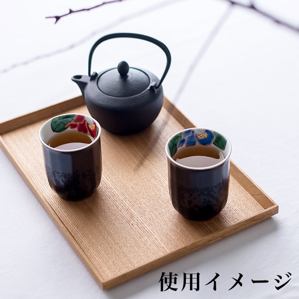 送料無料】 夫婦茶碗 夫婦湯呑 色彩椿紋 セット 木箱入り / 父の