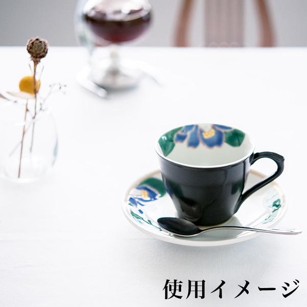 送料無料】 コーヒーカップ 色彩椿紋 ペア / 初任給 プレゼント 母の日