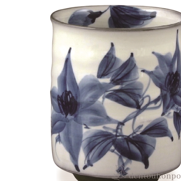 送料無料】 一ヶ湯呑 染付鉄線 / 湯のみ ゆのみ 湯飲み セット