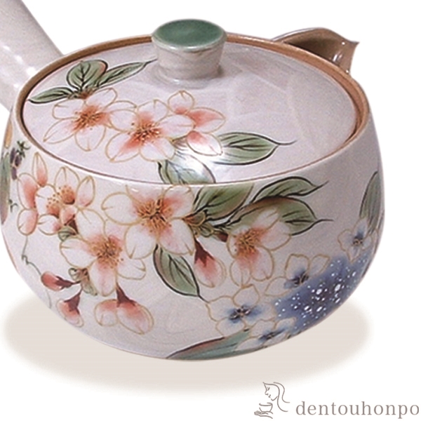 送料無料】 急須 白掛彩草花 / ティーポット お茶 煎茶 日本茶