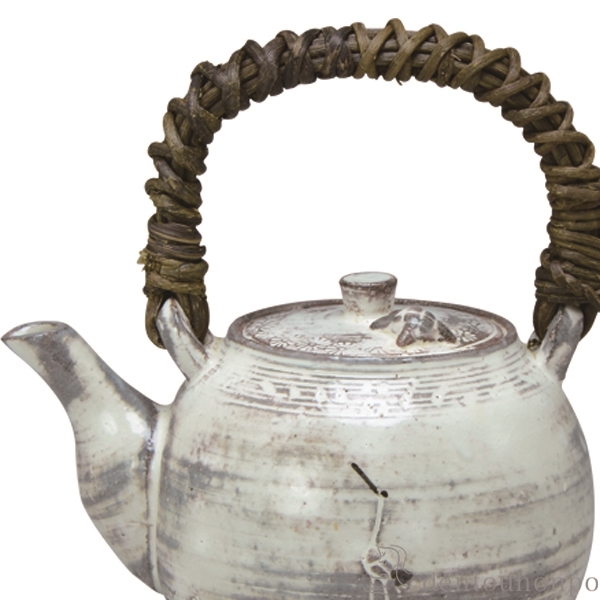 送料無料】 土瓶 粉引鶴亀 / ポット どびん お茶 土瓶蒸し 和