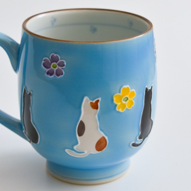 送料無料】 ペアマグカップ 交趾花ねこ / プレゼント デザイン マグ