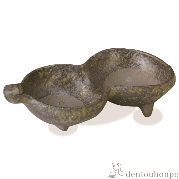 【送料無料】瓢型薬味入 灰緑丸≪在庫確認後、1~3営業日で出荷≫ ( 名入れ有料 母の日 プレゼント 初任給 薬味入れ 卓上 調味料ケース キッチン 店舗用 清水焼 京焼 )