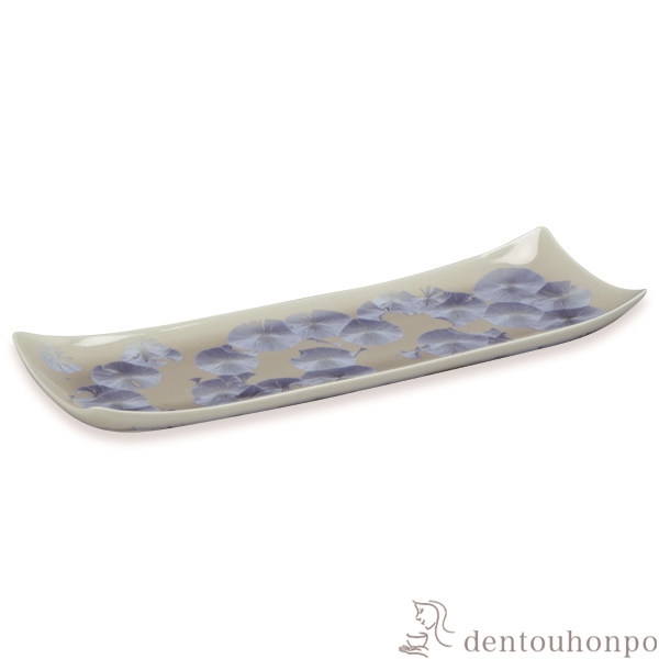 【送料無料】長皿 花結晶 銀藤≪在庫確認後、1~3営業日で出荷≫ ( 名入れ有料 母の日 プレゼント 初任給 角皿 長皿 焼き魚 さんま おしゃれ 清水焼 京焼 )