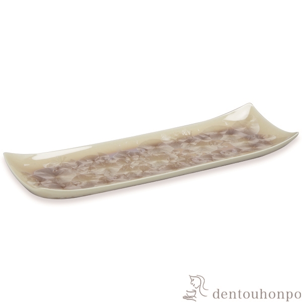 【送料無料】長皿 花結晶 茶≪在庫確認後、1~3営業日で出荷≫ ( 名入れ有料 母の日 プレゼント 初任給 角皿 長皿 焼き魚 さんま おしゃれ 清水焼 京焼 )