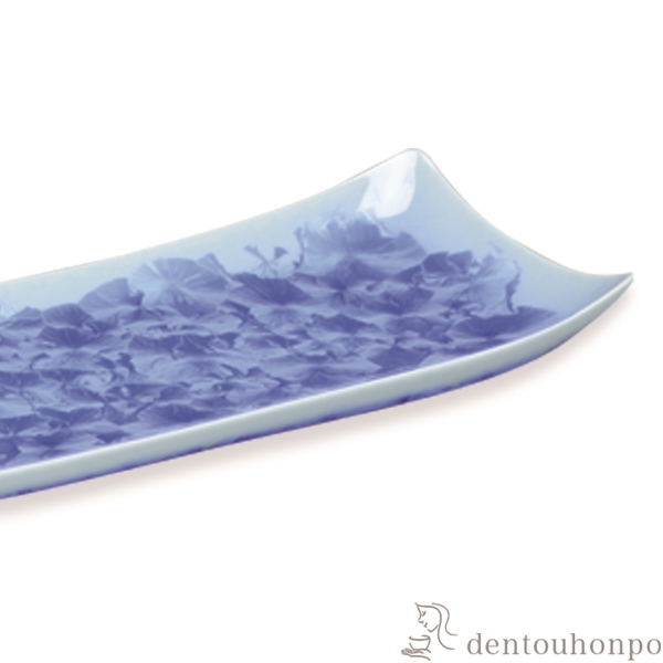 送料無料】 長皿 花結晶 青 / 角皿 長皿 焼き魚 さんま おしゃれ