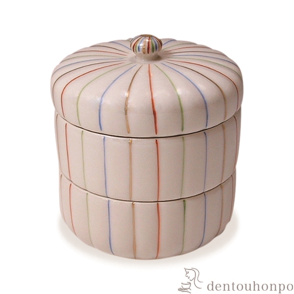 【送料無料】二段重 糸車≪在庫確認後、1~3営業日で出荷≫ ( 名入れ有料 母の日 プレゼント 初任給 スプーン はちみつ 和食 中華 食器 清水焼 京焼 )