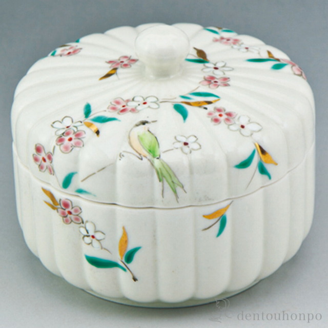 送料無料】 蓋物 花丸花鳥 / スプーン はちみつ 和食 中華 食器 清水焼