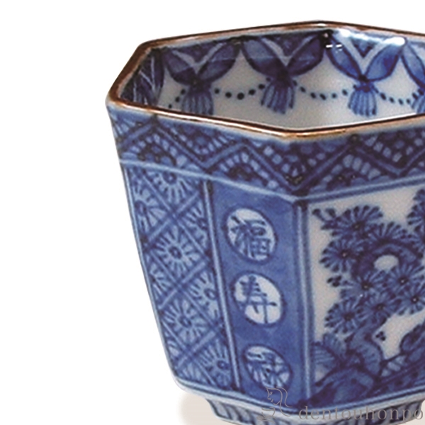 送料無料】 (六角)ぐい呑 祥瑞山水 / ぐいのみ 盃 酒器 セット 日本酒