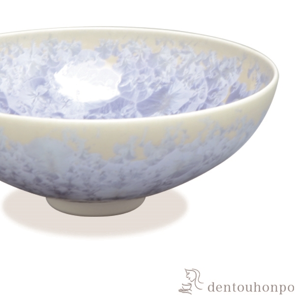 送料無料】 平茶碗 花結晶 銀藤 / 初任給 プレゼント 母の日 抹茶碗