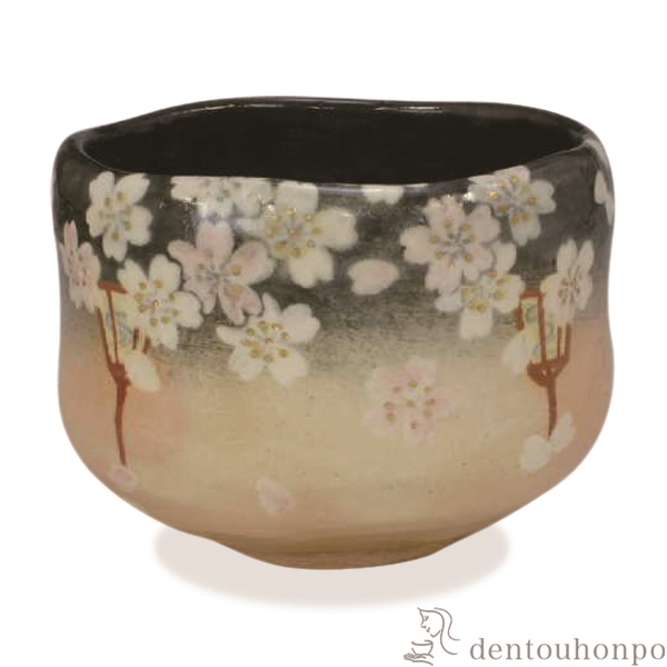 【送料無料】抹茶碗 宵桜≪在庫確認後、1~3営業日で出荷≫ ( 名入れ有料 母の日 プレゼント 初任給 抹茶碗 茶道具 茶器 お稽古用 抹茶 清水焼 京焼 )