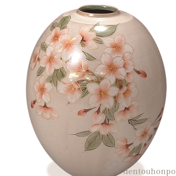 送料無料】 花生(中） 白掛桜 / ガラス フラワーベース 花器 一輪挿し  