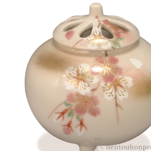 送料無料】 香炉 淡紅桜 / お香 線香 リラックス 仏具 人気 清水焼 京