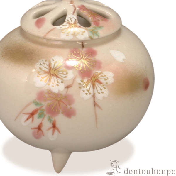 送料無料】 香炉 淡紅桜 / お香 線香 リラックス 仏具 人気 清水焼 京