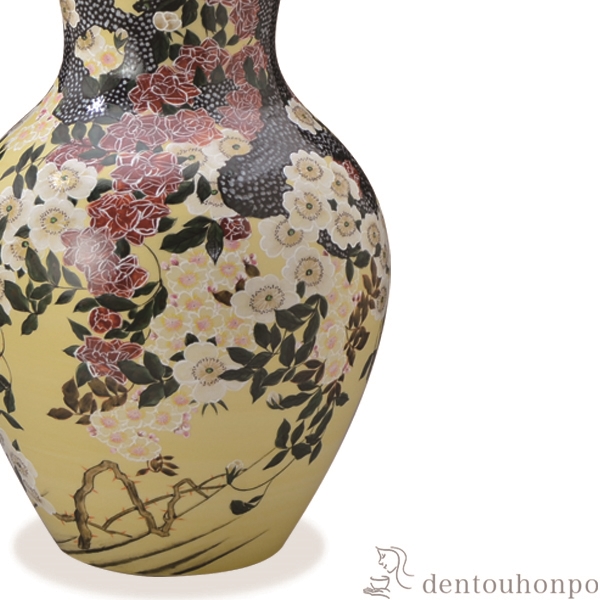 送料無料】 花生 若冲写・薔薇小禽図 / 花器 大きい フラワーベース