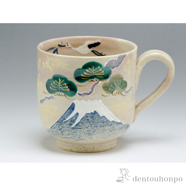 【送料無料】マグカップ 祝い富士(青)≪11月下旬 入荷予定≫ ( プレゼント デザイン マグ オリジナル タンブラー 清水焼 京焼 )