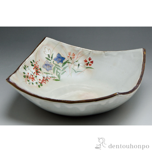 【送料無料】角鉢 秋小花≪在庫確認後、1~3営業日で出荷≫ ( 退職祝い 定年 和食 セット おつまみ 朝食 煮物 清水焼 京焼 )