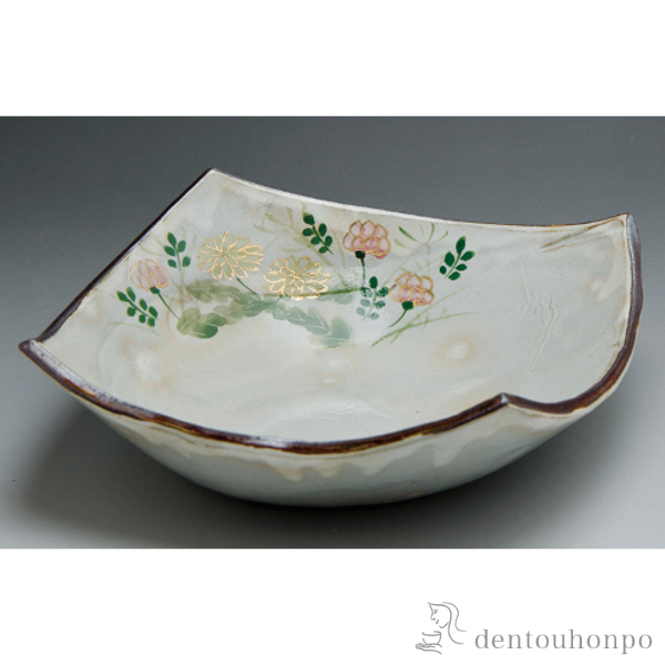 【送料無料】角鉢 春小花≪在庫確認後、1~3営業日で出荷≫ ( 退職祝い 定年 和食 セット おつまみ 朝食 煮物 清水焼 京焼 )