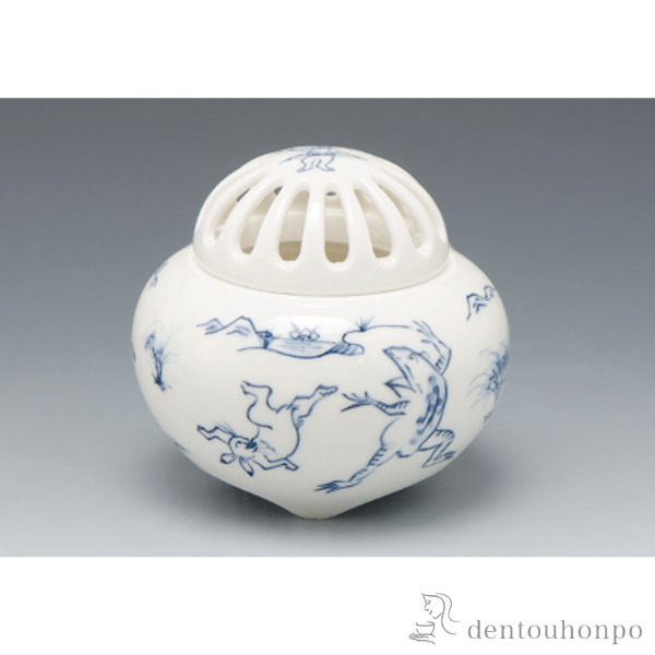 【送料無料】香炉 鳥獣戯画≪在庫確認後、1~3営業日で出荷≫ ( 清水焼 京焼 退職祝い 定年 お香 線香 リラックス 仏具 人気 清水焼 京焼 )