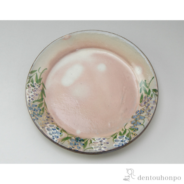 【送料無料】五寸皿 花紀行 藤≪在庫確認後、1~3営業日で出荷≫ ( 名入れ有料 プレート 醤油皿 豆皿 和食 洋食 清水焼 京焼 )