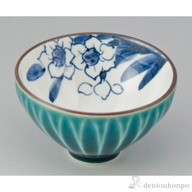 送料無料】 盃 花交趾 水仙 / ぐいのみ 盃 酒器 猪口 日本酒 清水焼 京