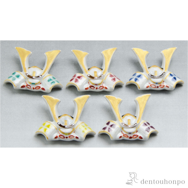 【送料無料】花かぶと 箸置 5個セット≪在庫確認後、1~3営業日で出荷≫ ( ギフトセット 結婚祝い 箸休め はしおき おしゃれ 清水焼 京焼 )