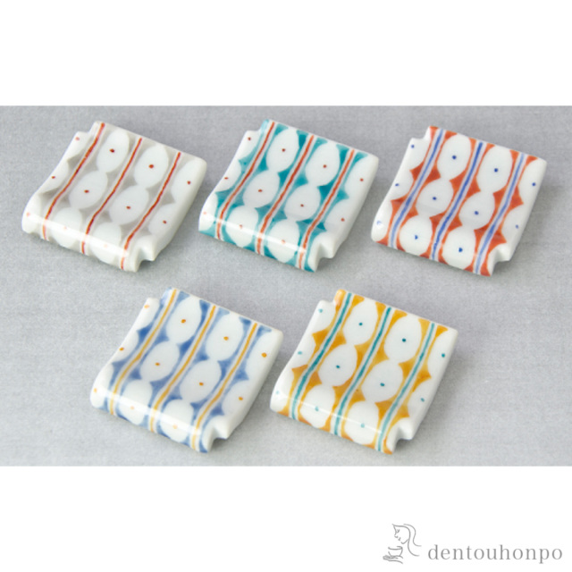 【送料無料】和線紋 箸置 5個セット≪在庫確認後、1~3営業日で出荷≫ ( ギフトセット 結婚祝い 箸休め はしおき おしゃれ 清水焼 京焼 )