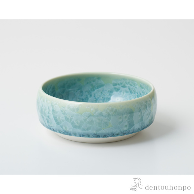 【送料無料】ペット用フードボウル Paws bowl 花結晶 緑 S≪在庫確認後、1~3営業日で出荷≫ ( 清水焼 京焼 猫用 犬用 ネコ 猫 ペット用品 清水焼 京焼 )