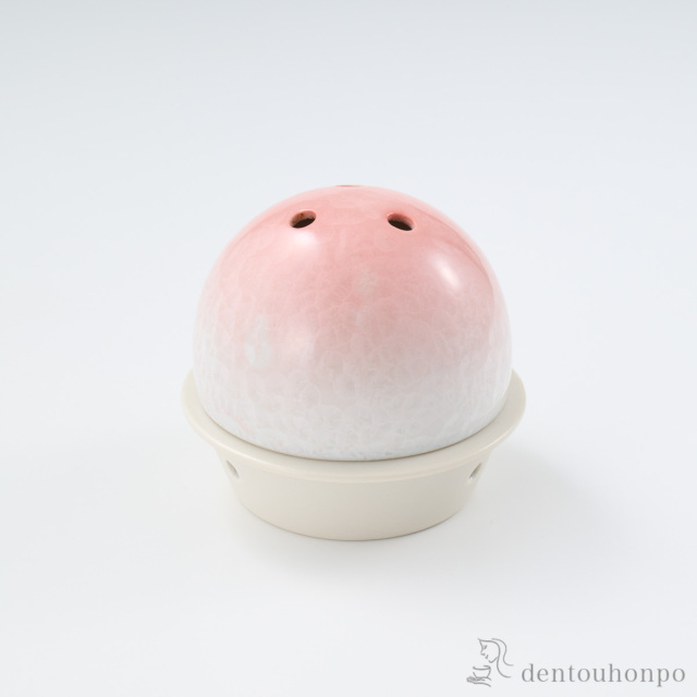 【送料無料】京 ごおり 白地赤 香立て付≪在庫確認後、1~3営業日で出荷≫ ( お香立て インセンス インテリア 雑貨 香皿 清水焼 京焼 )