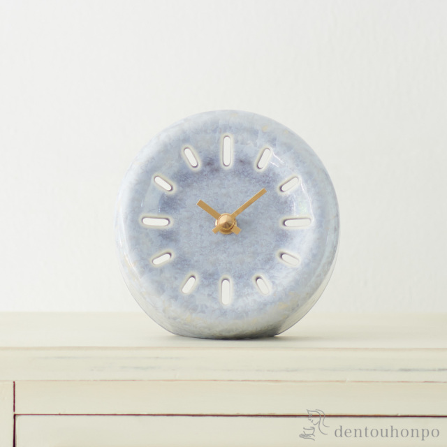 【送料無料】京 とけい table 銀藤≪在庫確認後、1~3営業日で出荷≫ ( 置時計 置き時計 アクセサリー パソコンデスク 人気 清水焼 京焼 )