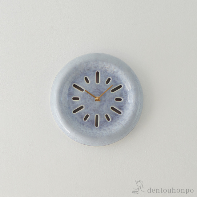 【送料無料】京 とけい wall 銀藤≪在庫確認後、1~3営業日で出荷≫ ( 置時計 置き時計 アクセサリー パソコンデスク 人気 清水焼 京焼 )