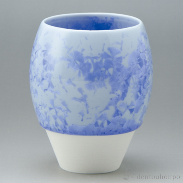 【送料無料】カップ 花結晶 青≪在庫確認後、1~3営業日で出荷≫ ( 焼酎グラス ビアカップ ビールグラス フリーカップ グラス 清水焼 京焼 )