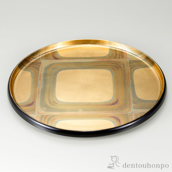 【送料無料】古代箔 平安盆≪在庫確認後、1~3営業日で出荷≫ ( 箔一 ランチョンマット コーディネート 和食 洋食 おすすめ 金沢金箔 )