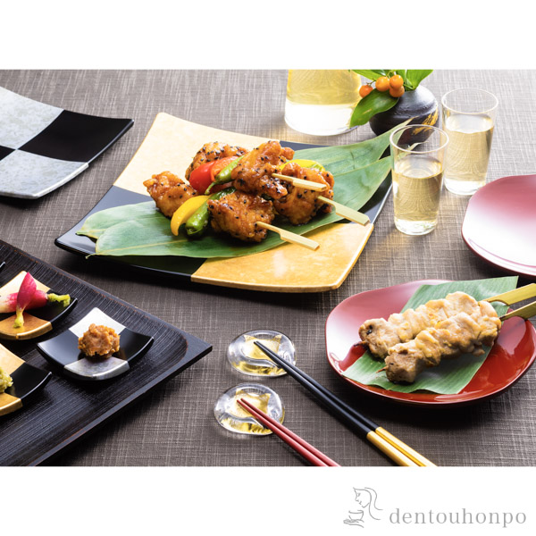 送料無料】 市松 スクエアプレート L 金黒 / 箔一 おしゃれ ブランド