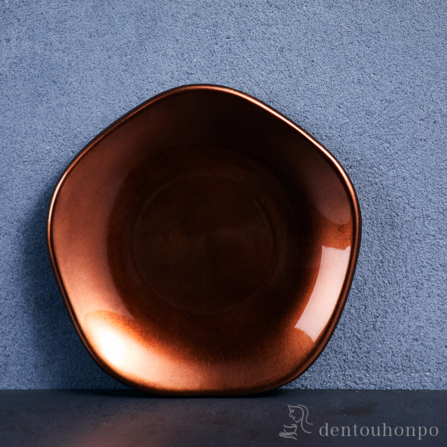【送料無料】KAGA SHIKISAI FLOWER PLATE SEPIA≪在庫確認後、1~3営業日で出荷≫ ( 箔一 父の日 プレゼント 初任給 プレート 醤油皿 豆皿 和食 洋食 金沢金箔 )