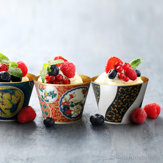 九谷焼 フリーカップ 古九谷 / 箔一 そばちょこ コップ 蕎麦猪口 冷酒