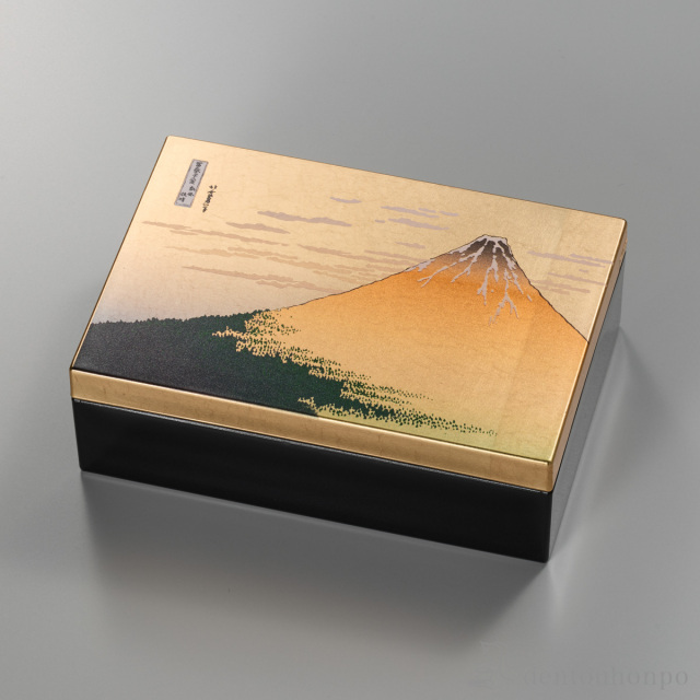 【送料無料】箔名画 アクセサリーボックス 赤富士≪在庫確認後、1~3営業日で出荷≫ ( 箔一 アクセサリー入れ 収納ボックス ケース BOX 宝物 金沢金箔 )