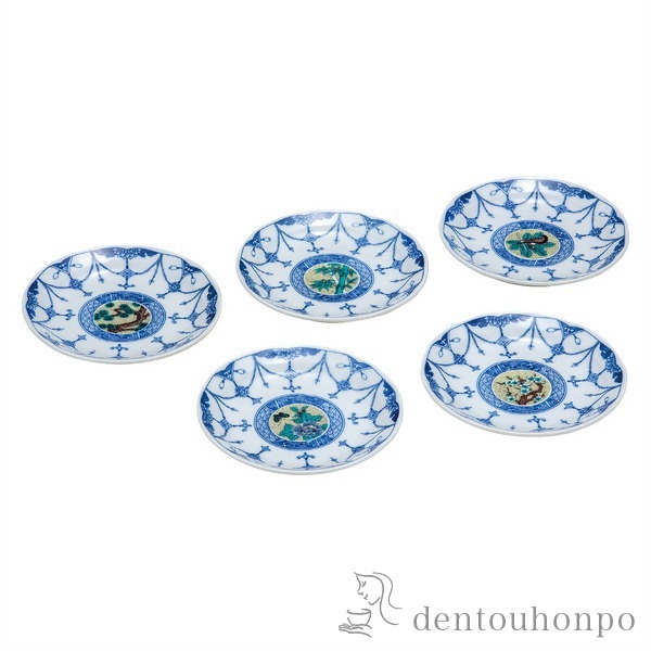 送料無料】 皿揃 吉田屋絵変り 4.5号 / 和食器セット お皿 揃える 食器